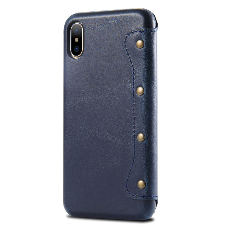 Top Grain Cowhide Oil Wax Flip Phone Case